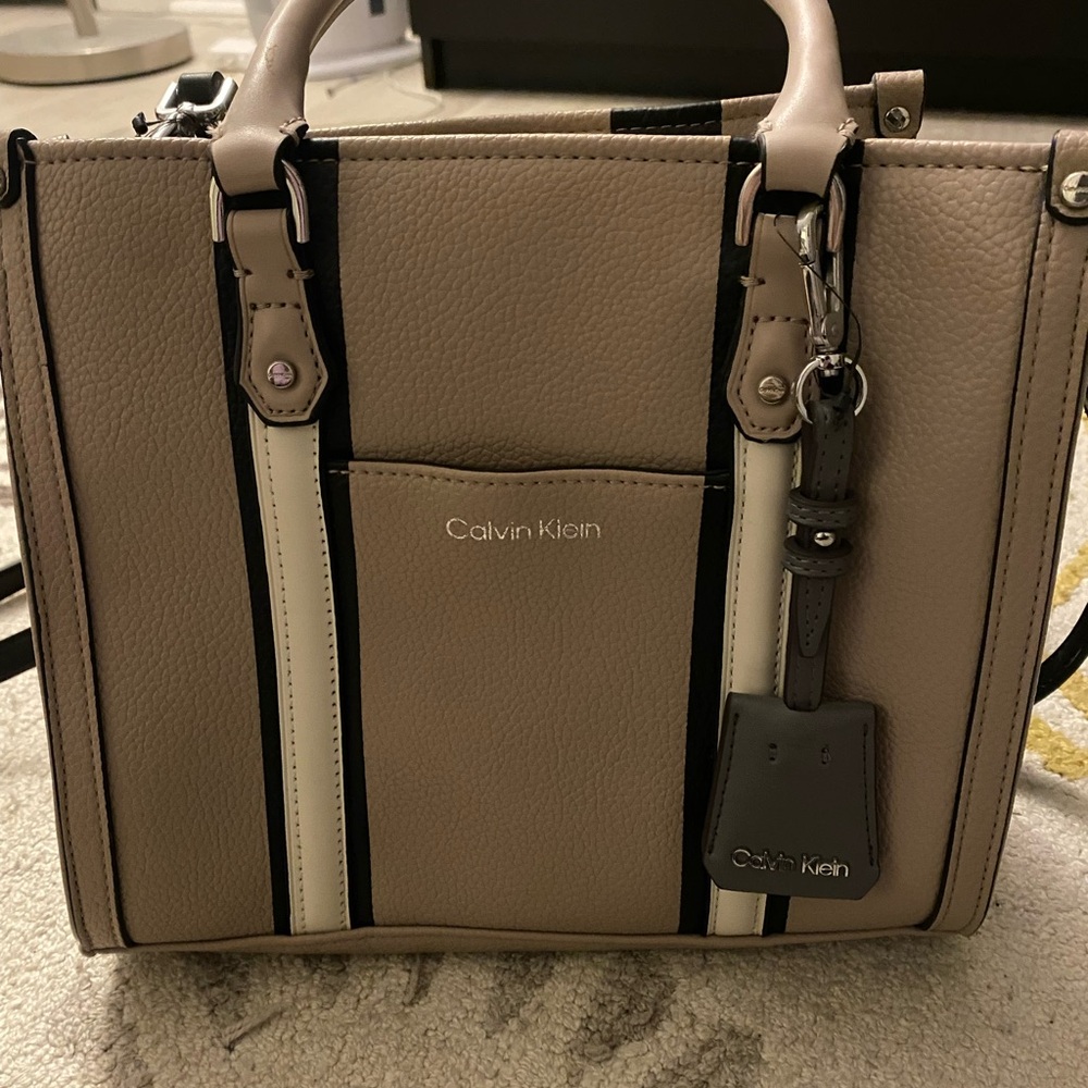 Calvin Klein Beige and Black Tote